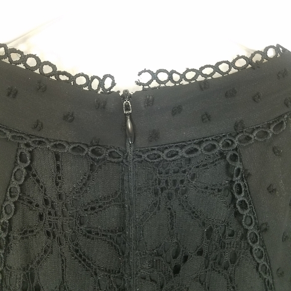 Taylor black lace overlay handkerchief hemline midi dress - Picture 7 of 12